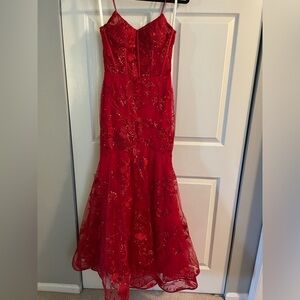 2024 Jovani corset long prom dress red size 2 38004